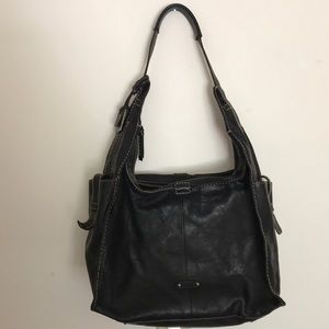 Frye black leather purse